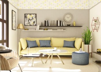 Cozy living room for a newly married couple.