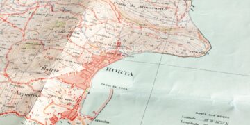 Topographic map of Horta, Faial, Portugal, with contour lines, elevation figures, and place names.