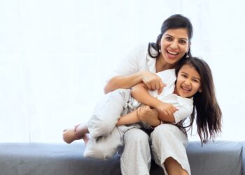 A beautiful mother and daughter
