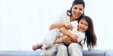 A beautiful mother and daughter