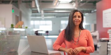 Woman at desk working in office