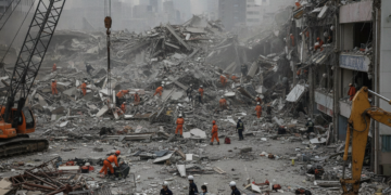 Zware aardbeving in Japan eist doden na instorting winkelcentrum