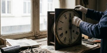 Wandklok in een Nederlands huis in het late namiddaglicht van het najaar