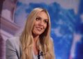 Lindsey Vonn tijdens een interview over haar comeback
