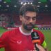 Robin Pröpper met aanvoerdersband in gesprek met Ziggo Sport na FC Twente tegen FC Thun