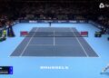 De finale tussen Griekspoor en Struff op de blauwe indoorbaan van het ATP-toernooi in Brussel