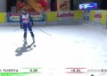Adriana Jelinkova na de finish van de parallelslalom in Lech in 2020