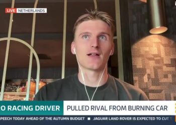 Loek Hartog tijdens een interview met Good Morning Britain over de redding van Ollie Millroy