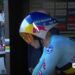 Remco Evenepoel aan de start van de tijdrit op het WK wielrennen in Montreal